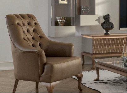 Brown Chesterfield Single Seater Living room furniture Modern Luxury Armchair